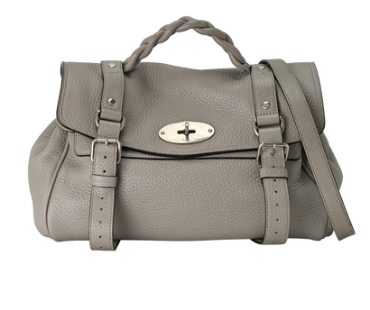 Alexa, &pound;395, Handbags, Grey, Leather, Front view